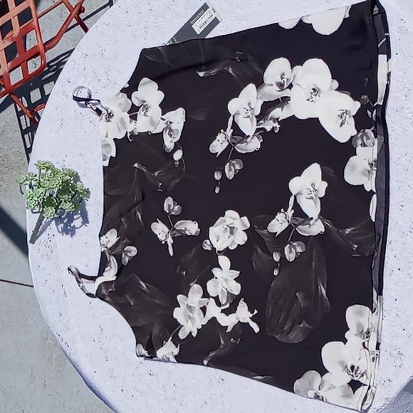 Worthington Camisole Size Large Orchid Print Black/White/Gray Adjustable Straps - Picture 7 of 12